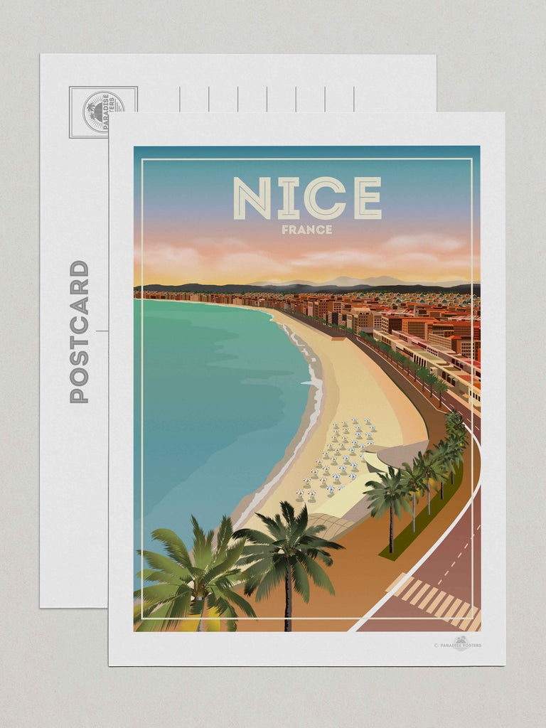Nice France Travel Poster Print Postcard (A5 148 x 210mm) Europe Lake Bled Slovenia