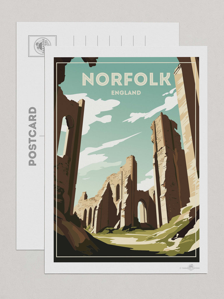 Norfolk England Travel Poster Print Postcard (A5 148 x 210mm) England Europe