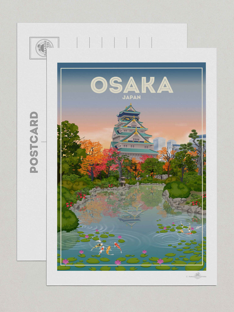 Osaka Japan Travel Poster Print Postcard (A5 148 x 210mm) Asia hello Japan Osaka