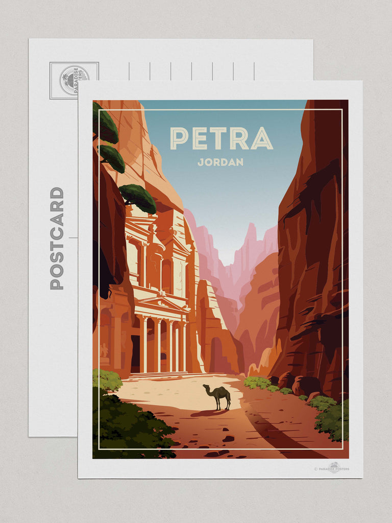 Petra Jordan Travel Poster Print Postcard (A5 148 x 210mm) Middle East