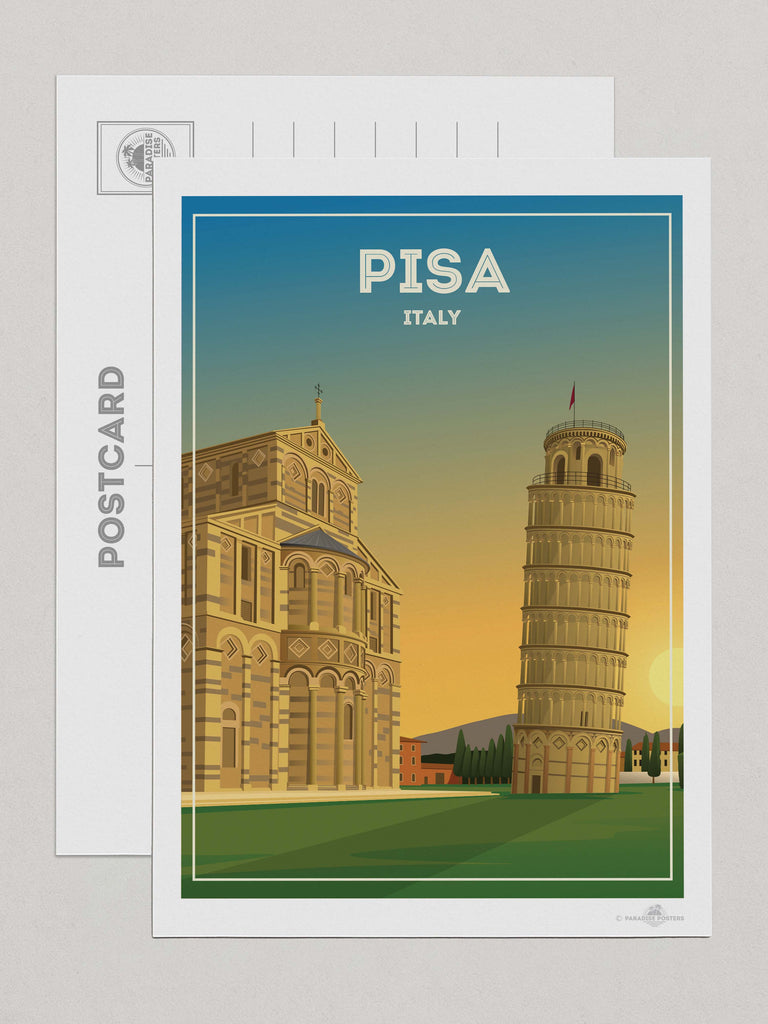 Pisa Italy Travel Poster Print Postcard (A5 148 x 210mm) Europe handmade print Italy italy wall art leaning tower pisa poster spt-tagged travel art tuscan decor