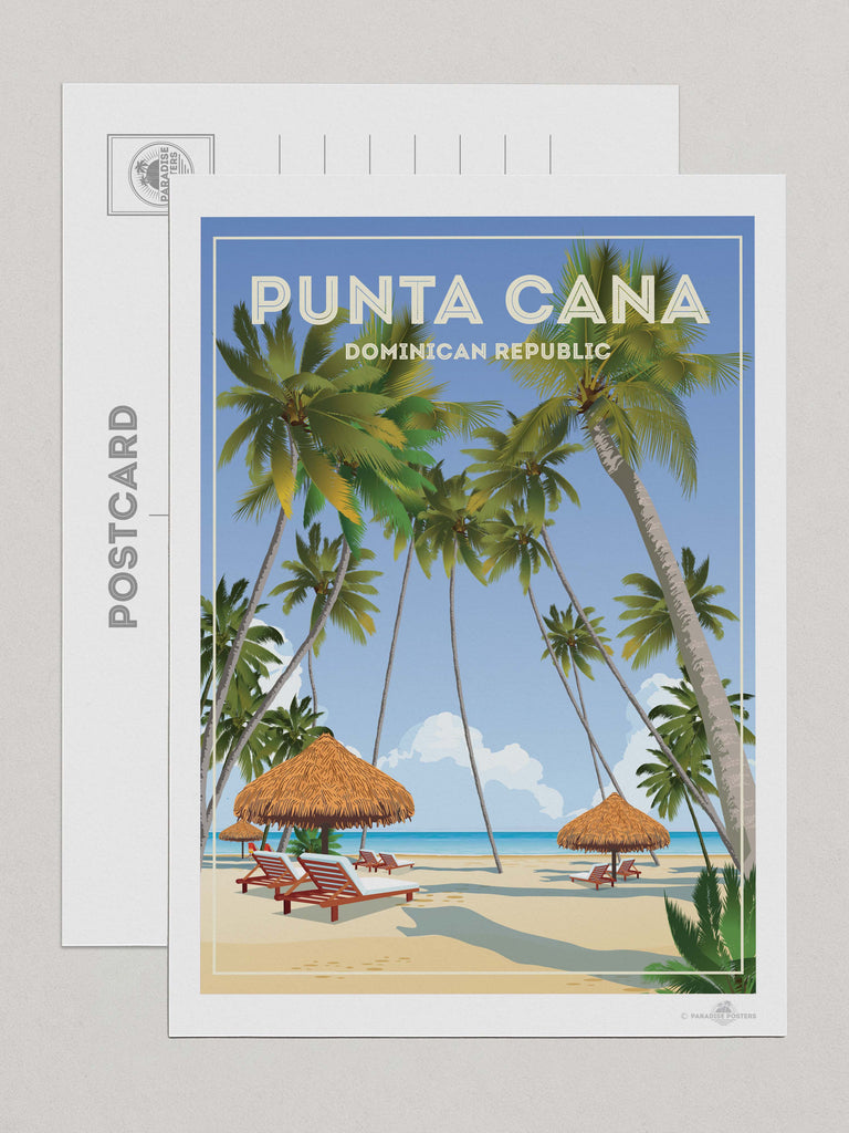Punta Cana Dominican Republic Travel Poster Print Postcard (A5 148 x 210mm)
