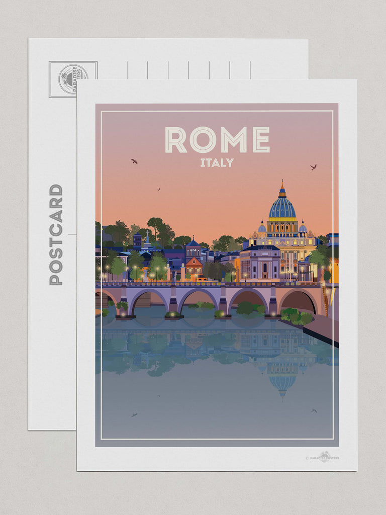 Rome Italy Travel Poster Print Postcard (A5 148 x 210mm) Europe hello Italy
