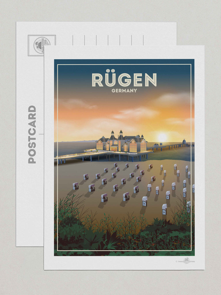 Rügen Germany Travel Poster Print Postcard (A5 148 x 210mm) Europe Germany