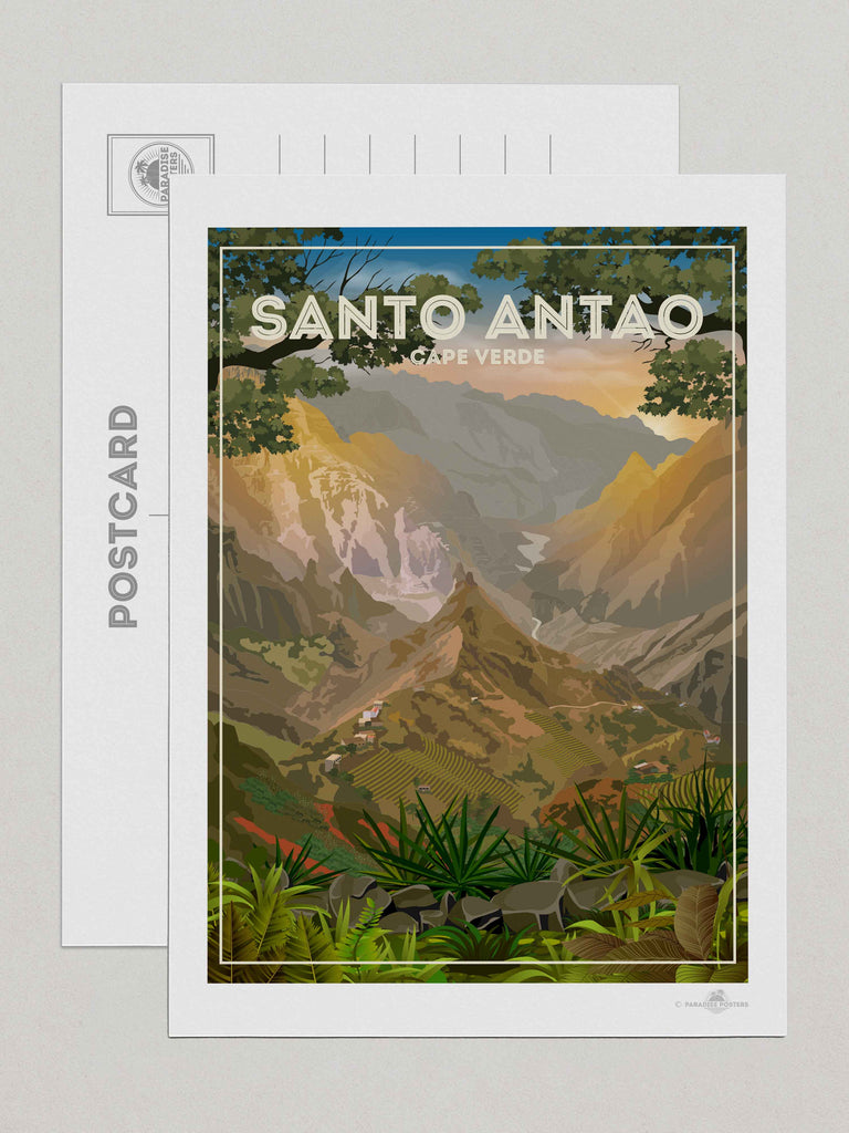 Santo Antao Cape Verde Travel Poster Print Postcard (A5 148 x 210mm) Cape Verde Santo Antao