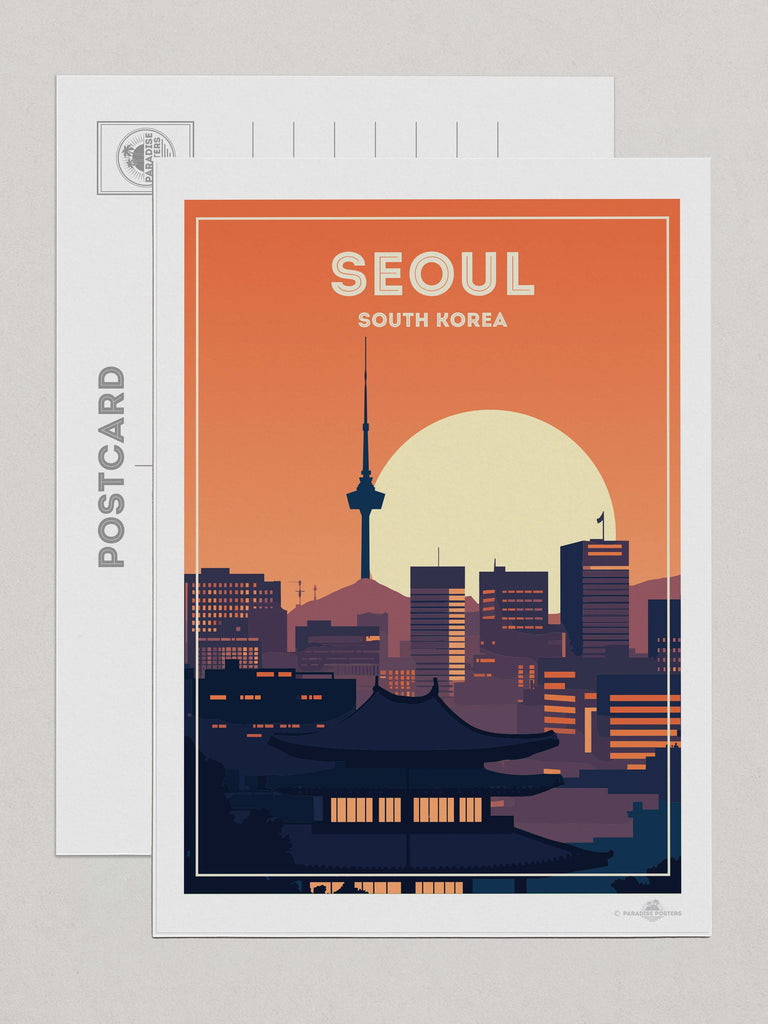Seoul South Korea Travel Poster Print Postcard (A5 148 x 210mm) Asia seoul south korea