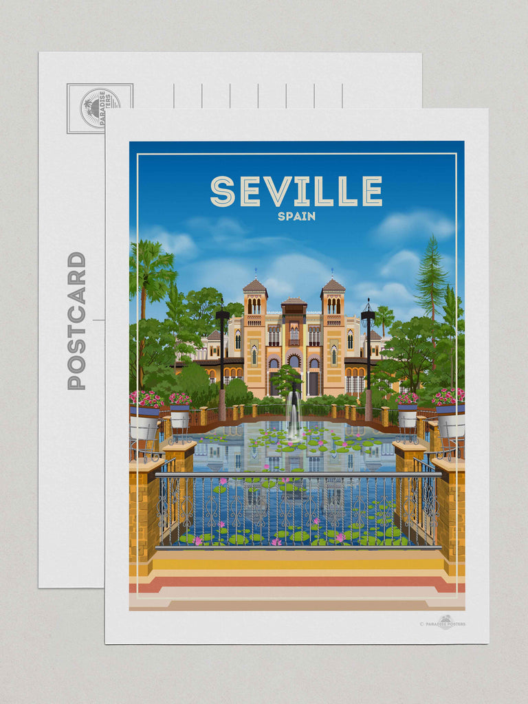 Seville Spain Travel Poster Print Postcard (A5 148 x 210mm) Spain