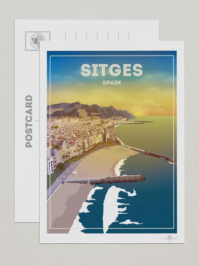 Sitges Spain Travel Poster Print Postcard (A5 148 x 210mm) Spain