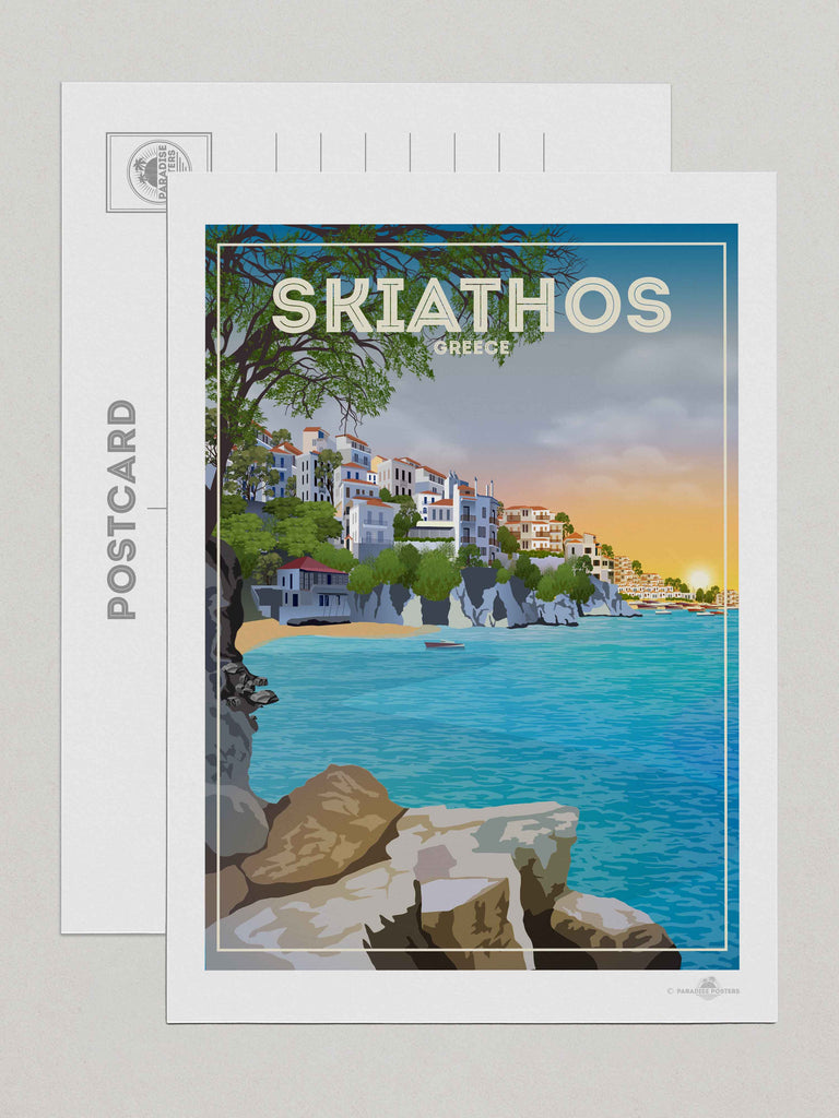 Skiathos Greece Travel Poster Print Postcard (A5 148 x 210mm) Greece