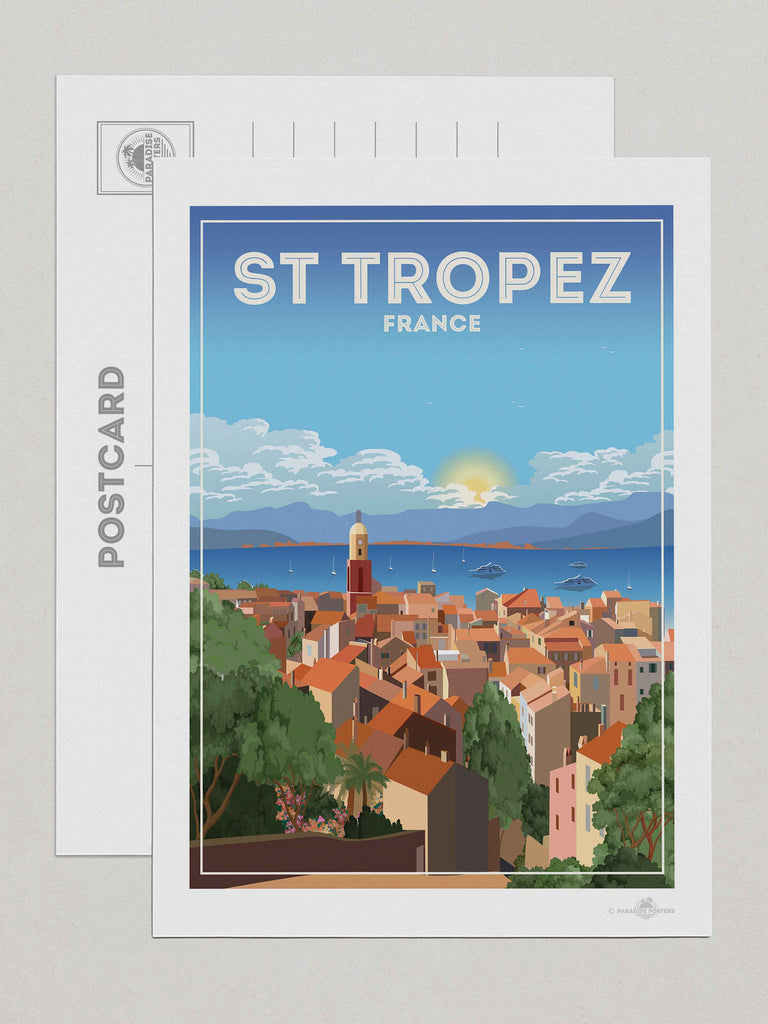 St Tropez France Travel Poster Print Postcard (A5 148 x 210mm) Europe France St Tropez