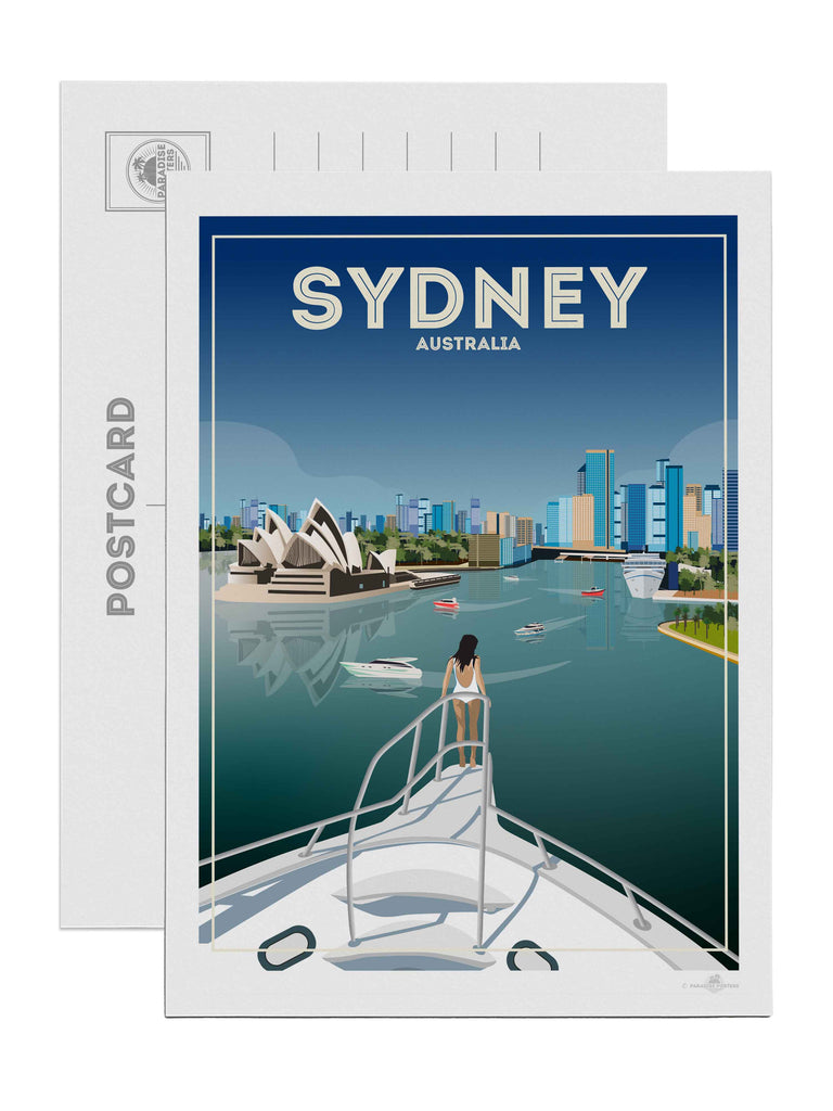 Sydney Australia Travel Travel Poster Print Postcard (A5 148 x 210mm) Australia Sydney