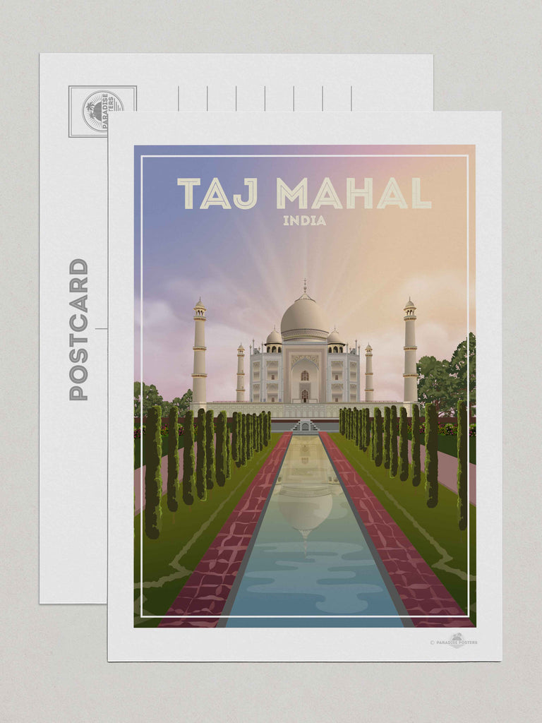 Taj Mahal India Travel Poster Print Postcard (A5 148 x 210mm) Asia India Taj Mahal