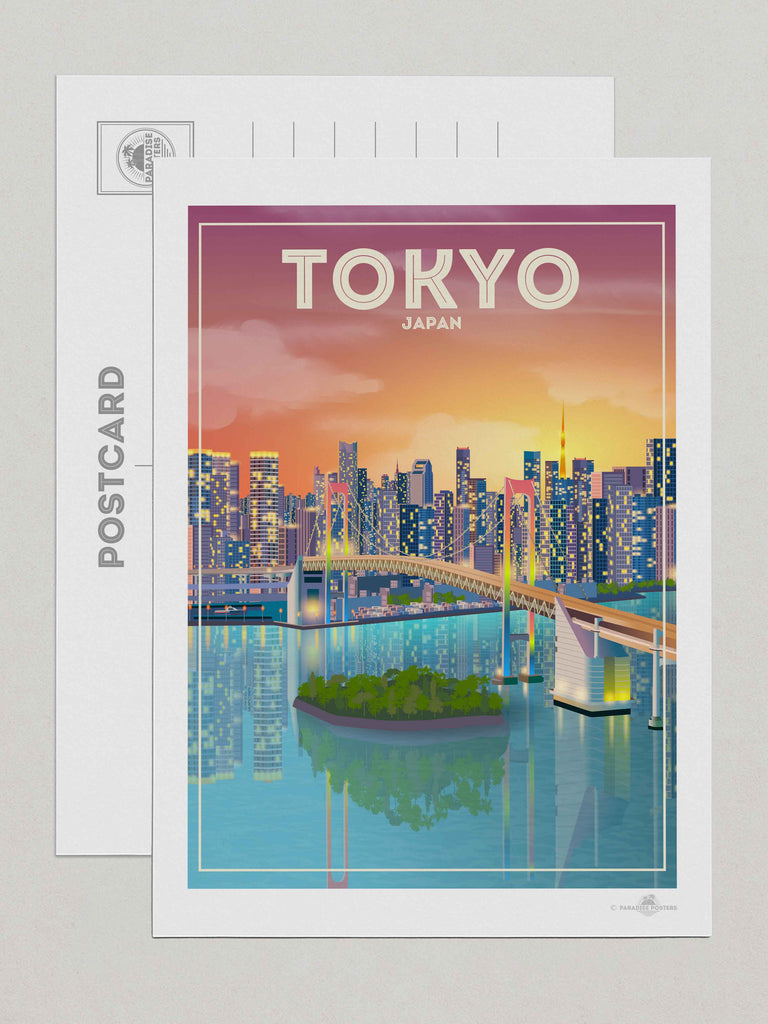Tokyo Japan Travel Poster Print Postcard (A5 148 x 210mm) Asia hello Japan Tokyo