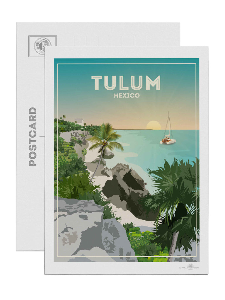 Tulum Mexico Travel Poster Print Postcard (A5 148 x 210mm) Mexico north america Tulum