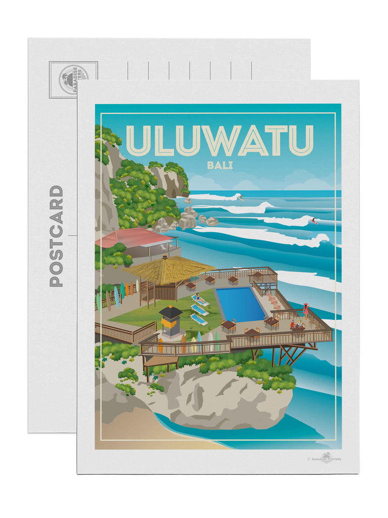 Uluwatu Bali Travel Poster Print Postcard (A5 148 x 210mm) Asia Bali Uluwatu