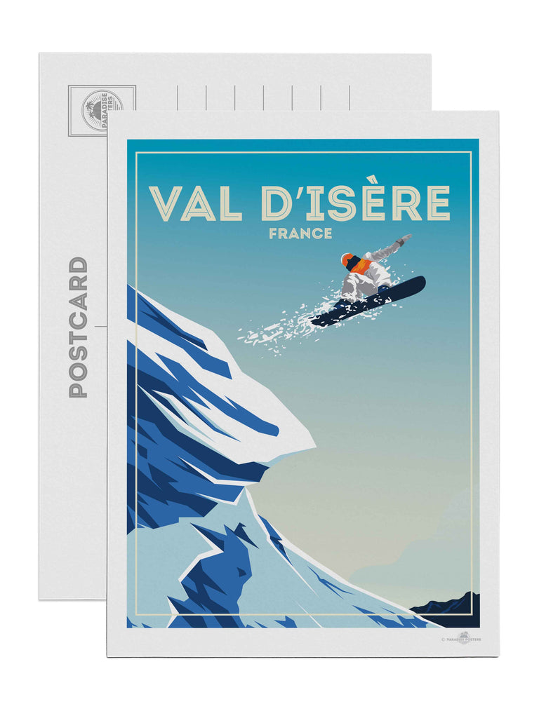 Val D'isere France Travel Poster Print Postcard (A5 148 x 210mm) Europe retro ski