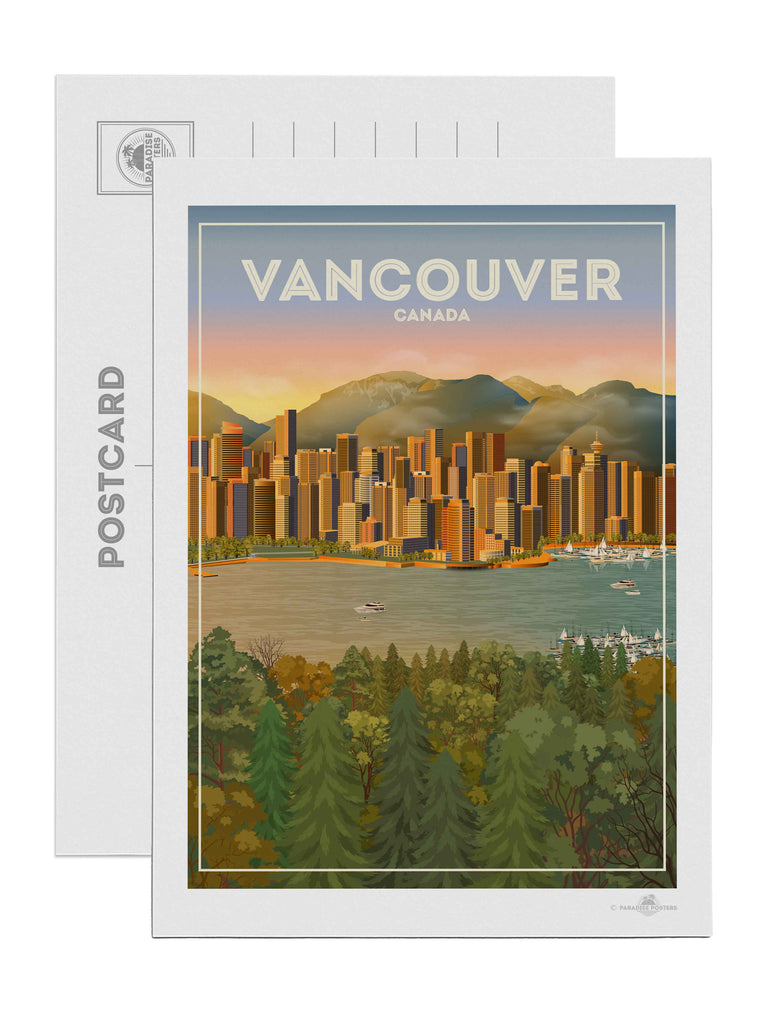 Vancouver Canada Travel Poster Print Postcard (A5 148 x 210mm) Canada hello north america