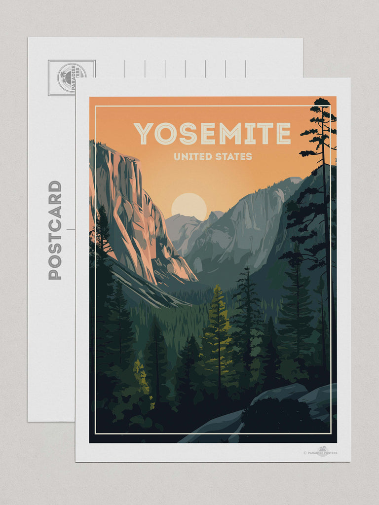 Yosemite United States Travel Poster Print Postcard (A5 148 x 210mm) north america United States