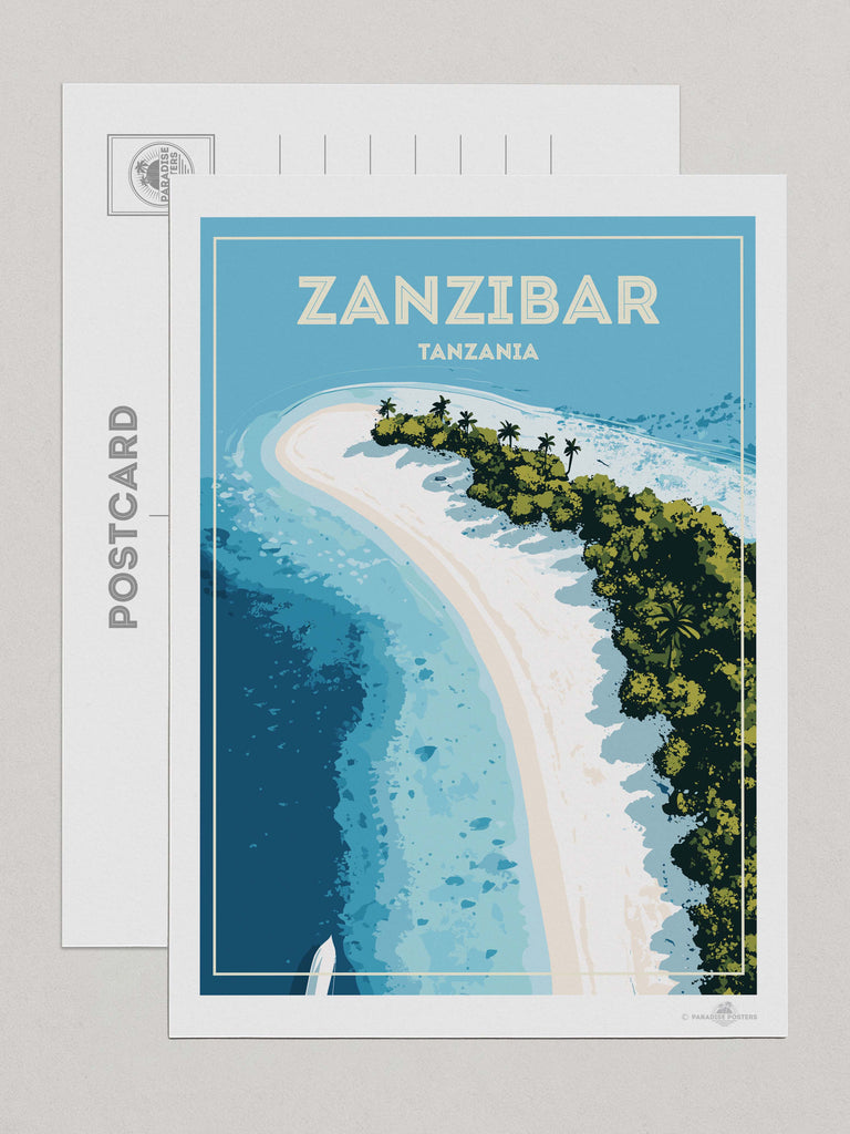 Zanzibar Tanzania Travel Poster Print Postcard (A5 148 x 210mm) Africa Island
