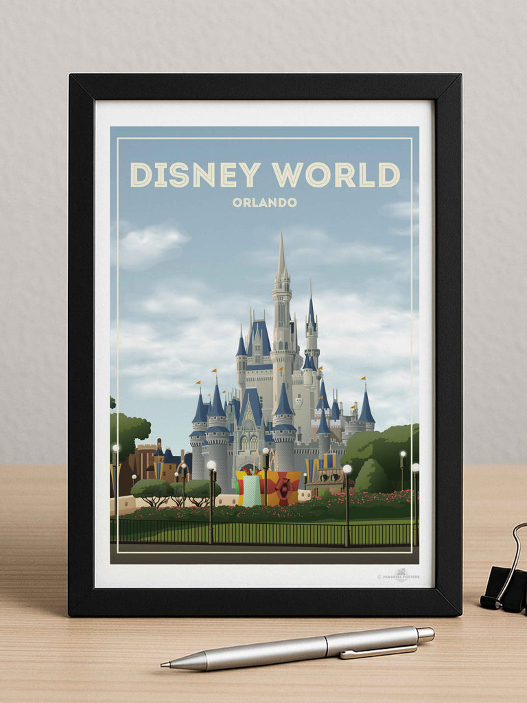 Disney World Orlando Travel Poster Print architecture bedroom-wall-art birthday-present bougainvillea british-brand castle-art classic-design coastal disney-world-poster fairytale-art family-room-decor flowers framed gift-for-travelers hillside houses housewarming-gift mediterranean mojacar mountains muted-colours new nostalgic-poster office-wall-art orlando-art pink premium-print rooftops scenic sky sunlight theme-park-art town travel-memories travel-poster vacation-poster village wedding-gift white