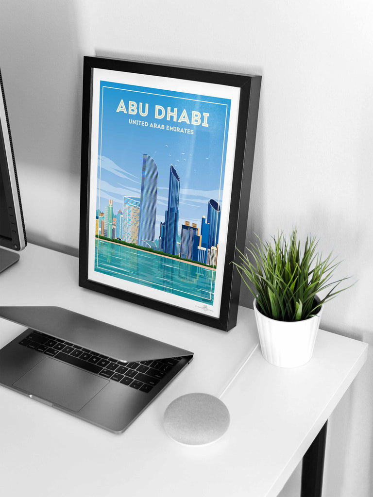 Abu Dhabi Travel Poster Print abu dhabi arabian decor handmade print luxury travel Middle East spt-tagged travel poster wall art