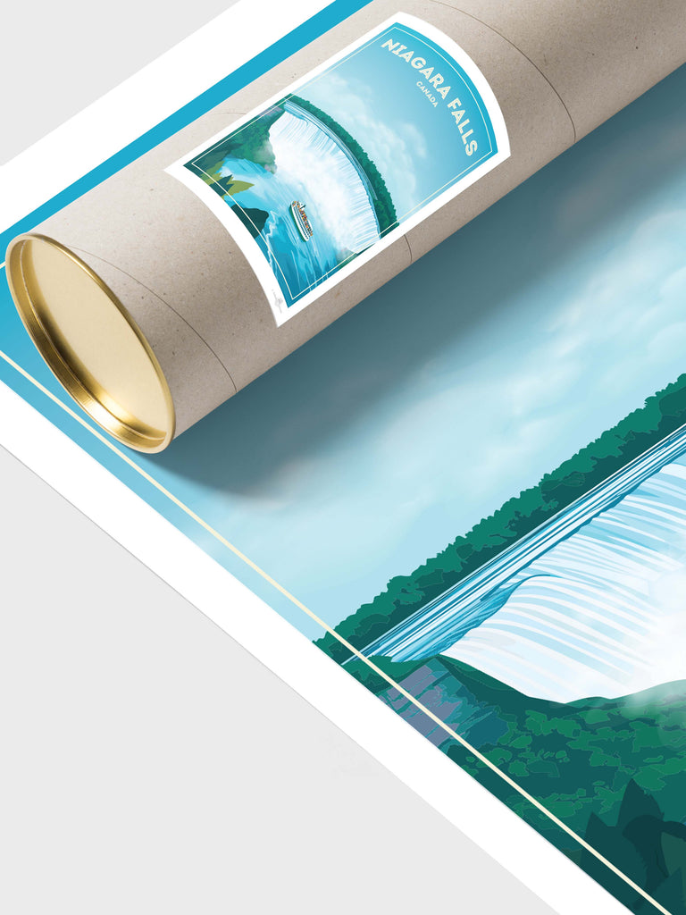 Póster de viaje de las Cataratas del Niágara, Canadá, América del Norte