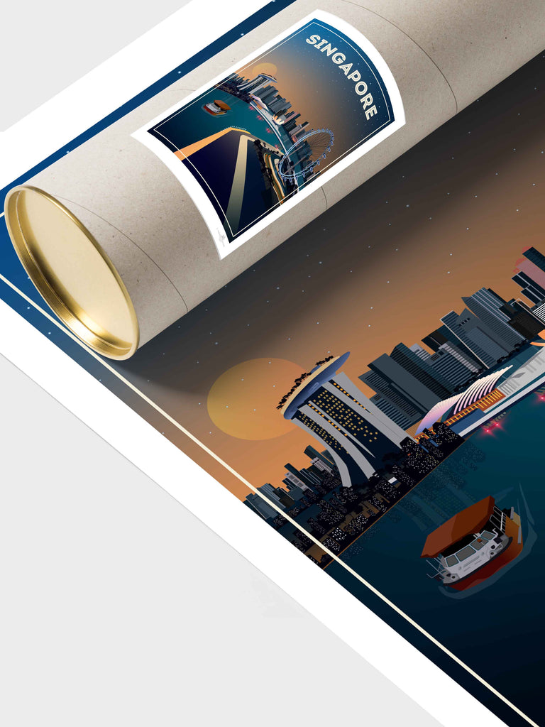 Singapore Travel Poster Print Asia Retro Singapore