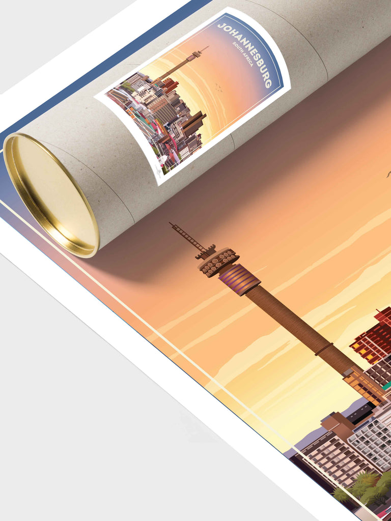 Johannesburg South Africa Travel Poster Print architecture bedroom wall art birthday gift bougainvillea cityscape wall art coastal contemporary art flowers framed hillside houses housewarming gift johannesburg poster living room art mediterranean modern illustration mojacar mountains new office decor pink premium art print rooftops scenic sky South Africa south africa print sunlight sunset skyline art town travel poster travel wall art urban decor village white world cities poster