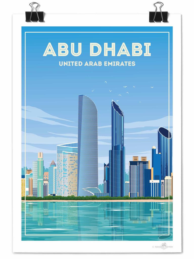 Abu Dhabi Travel Poster Print abu dhabi arabian decor handmade print luxury travel Middle East spt-tagged travel poster wall art