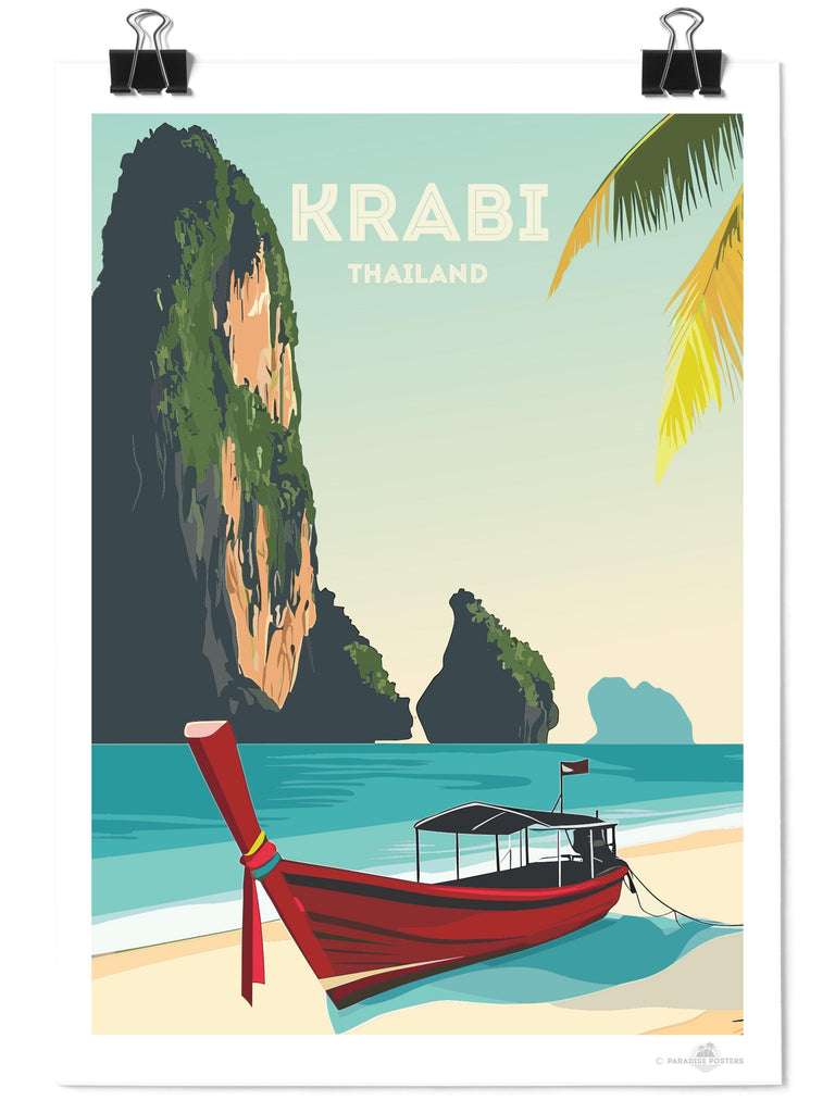Krabi Thailand Travel Poster Print Thailand