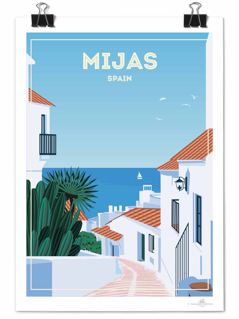 Affiche de voyage de Mijas, Espagne