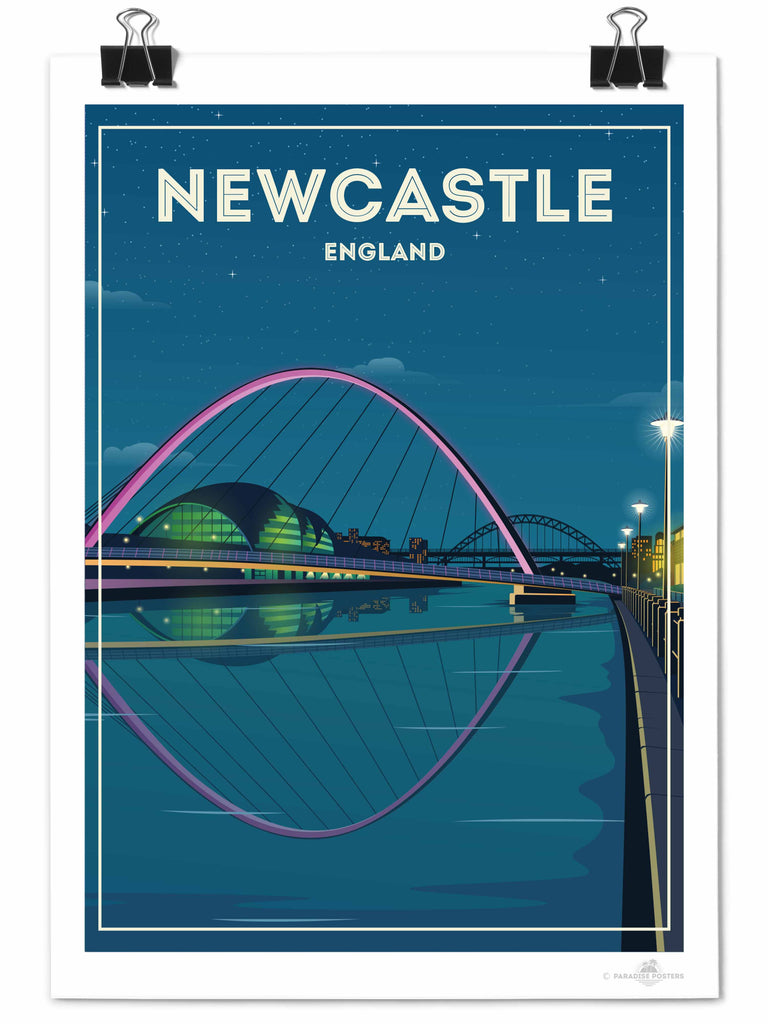 Newcastle England Travel Poster Print England Europe new United Kingdom