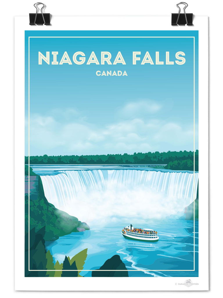 Póster de viaje de las Cataratas del Niágara, Canadá, América del Norte