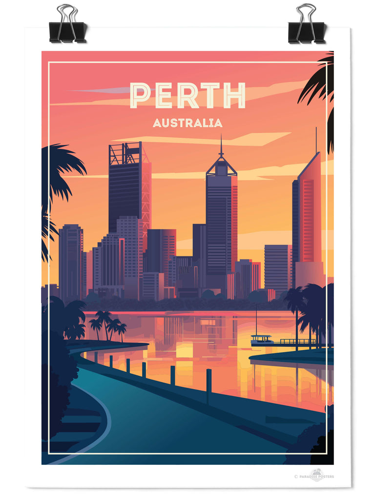 Perth Australia Poster Print XL Poster (A1 594 x 841mm) Unframed Australia new