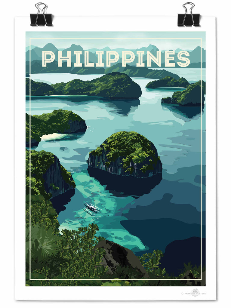 Póster de viaje de Filipinas a Asia