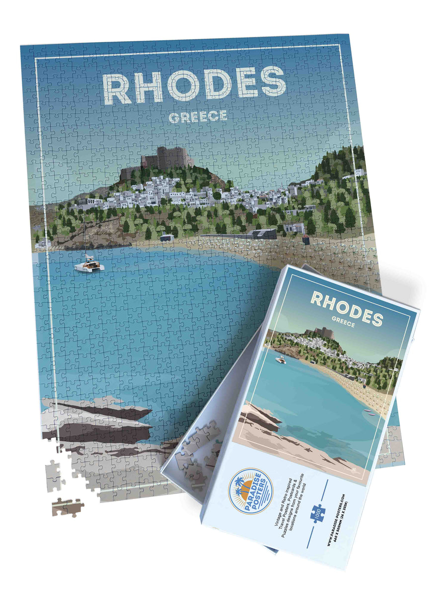 Rhodes Greece Travel Poster Puzzle – Paradise Posters