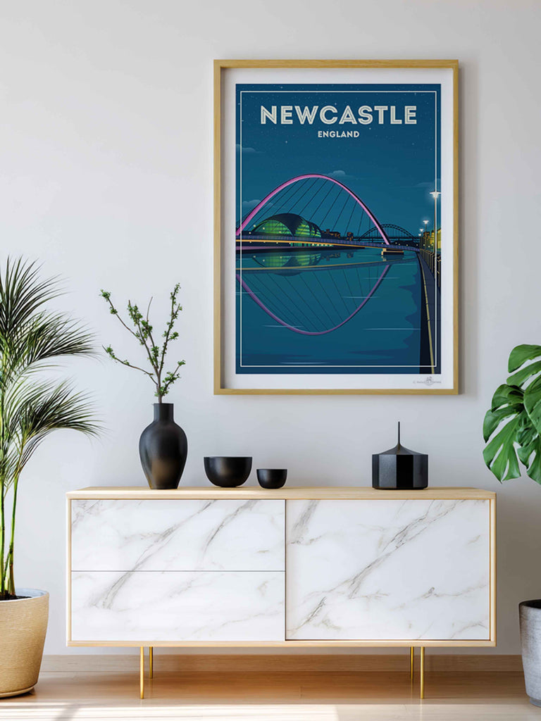 Newcastle England Travel Poster Print England Europe new United Kingdom