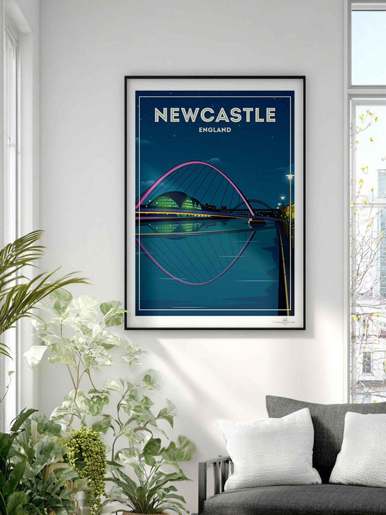 Newcastle England Travel Poster Print England Europe new United Kingdom