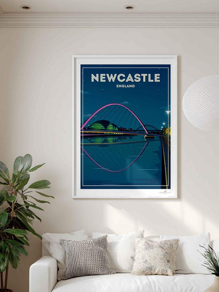 Newcastle England Travel Poster Print England Europe new United Kingdom