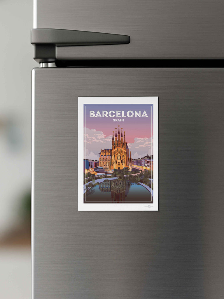 Barcelona Spain Travel Poster Print Barcelona Spain