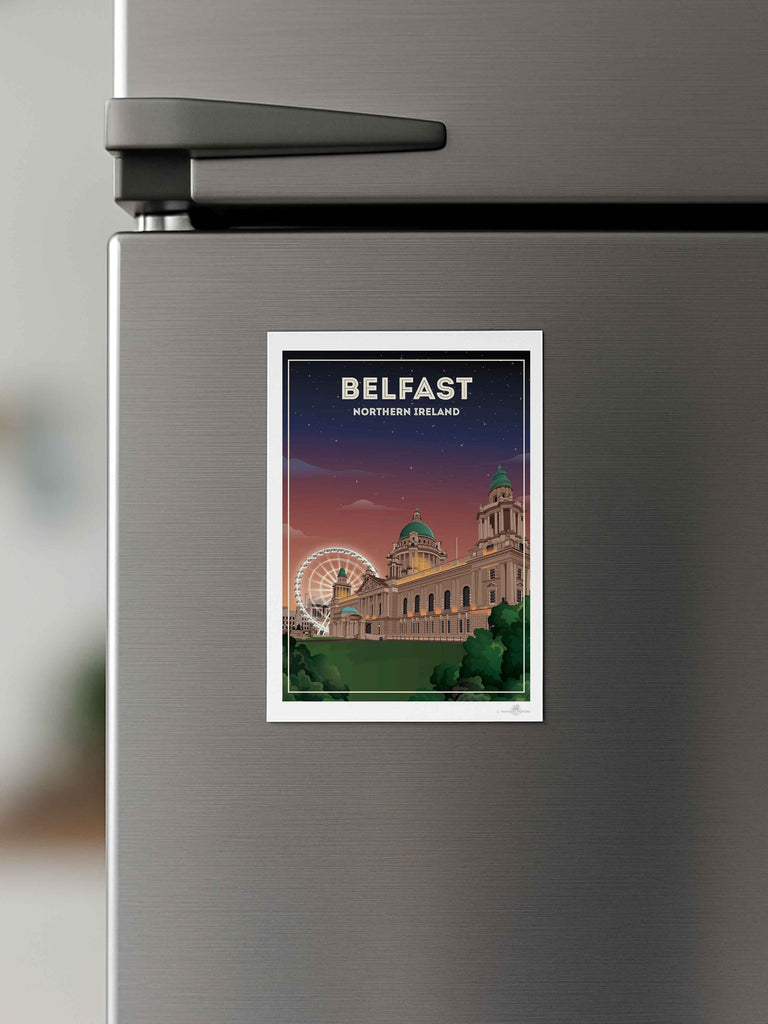 Belfast Northern Ireland Travel Poster Print Belfast belfast poster city hall Northern Ireland retro print spt-tagged travel decor vintage art