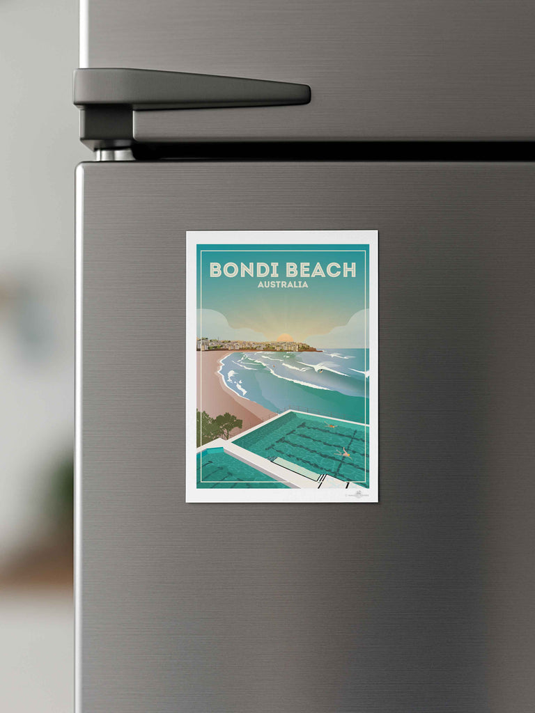 Bondi Beach Australia Travel Poster Print Australia Bondi Beach