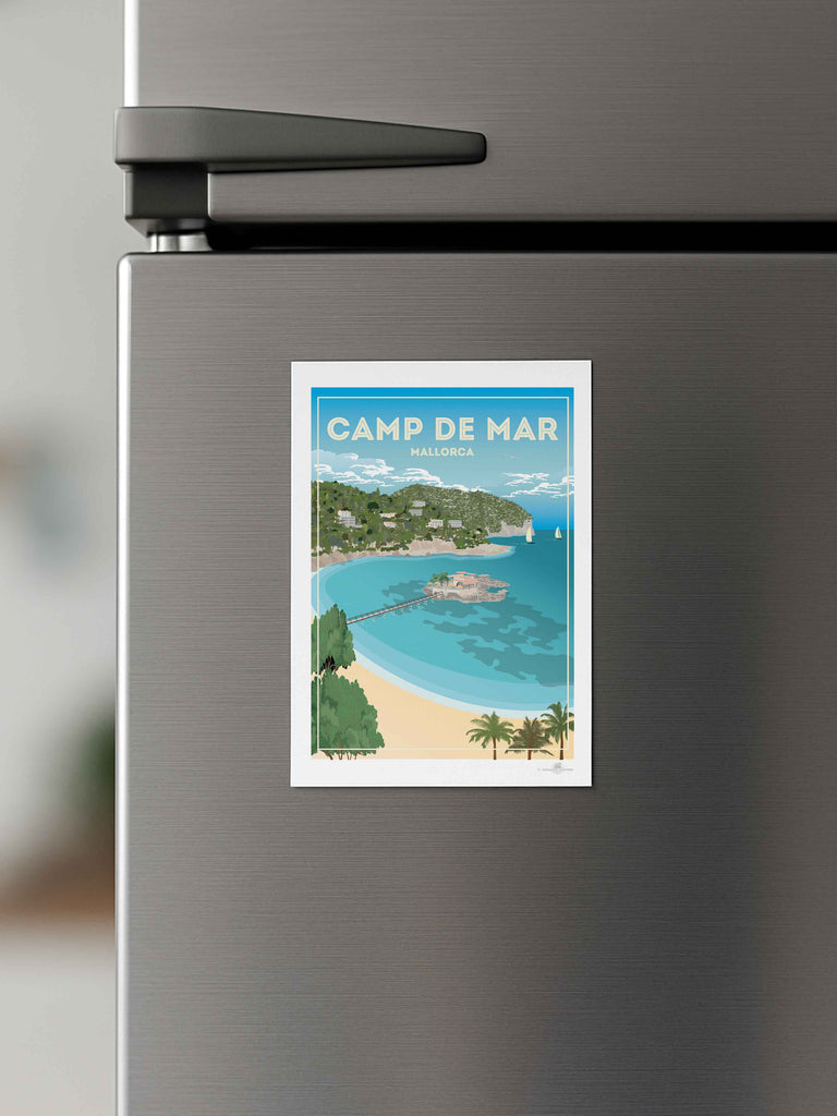 Camp De Mar Mallorca Travel Poster Print Fridge Magnet (A7 74 x 105mm) Camp De mar Majorca Spain