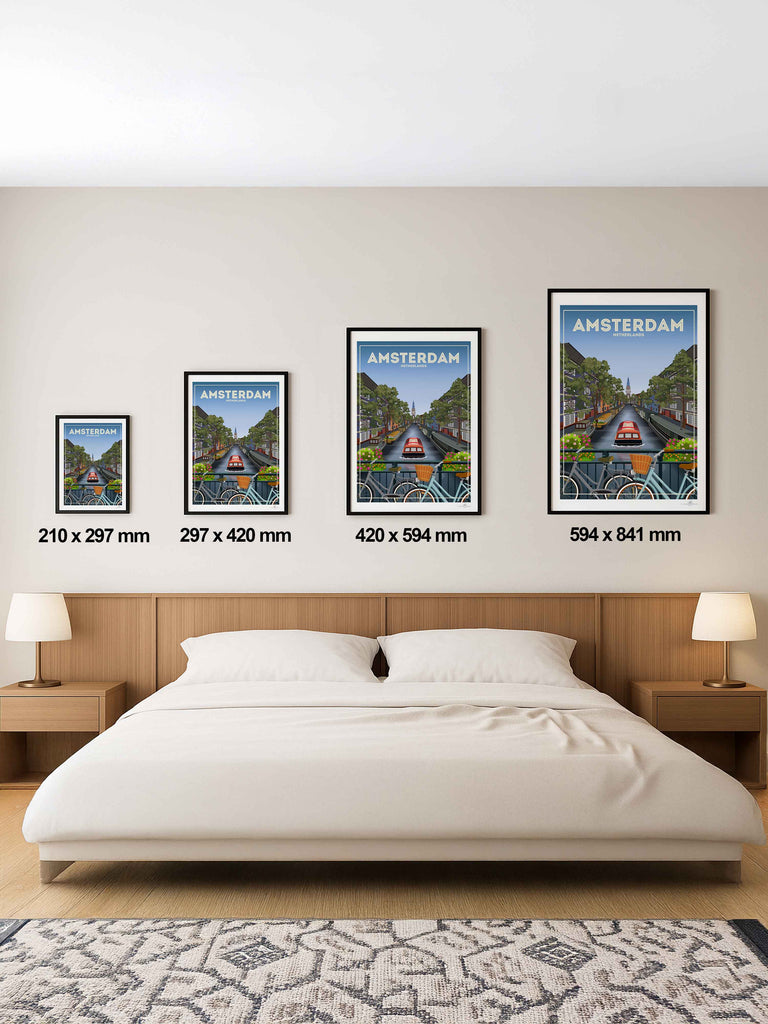 Amsterdam Netherlands Travel Poster Print hello
