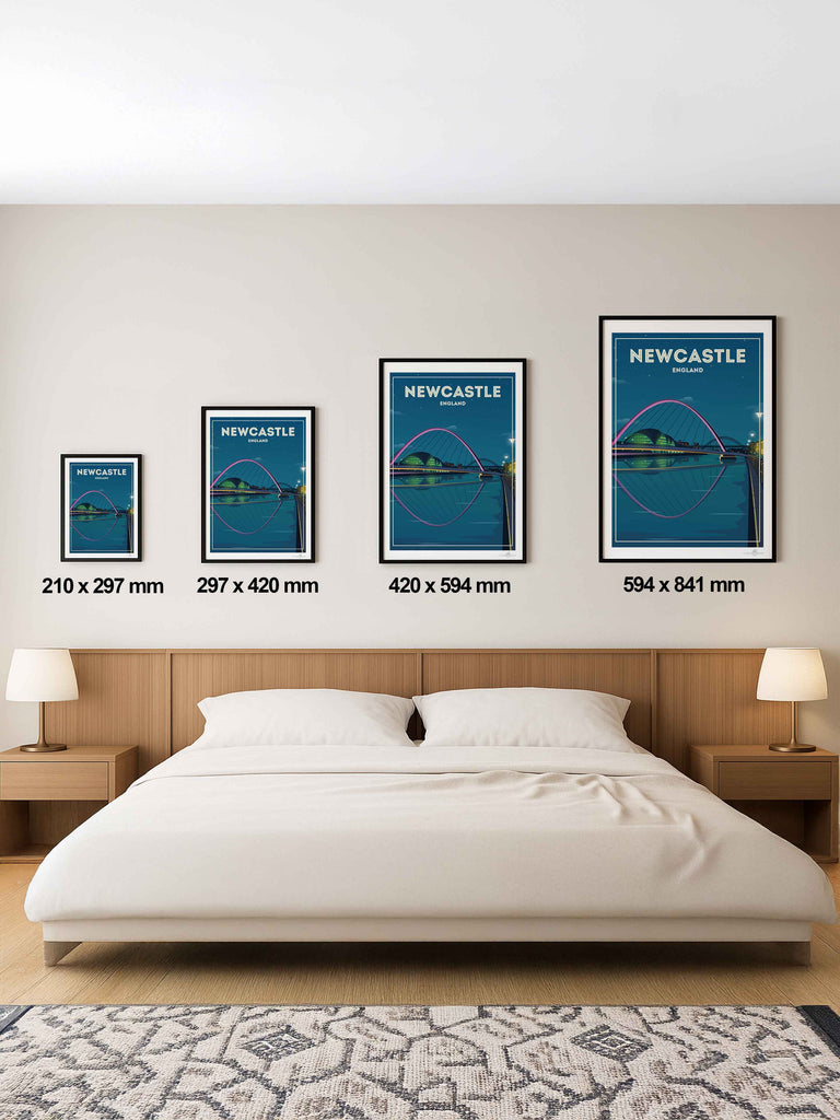 Newcastle England Travel Poster Print England Europe new United Kingdom