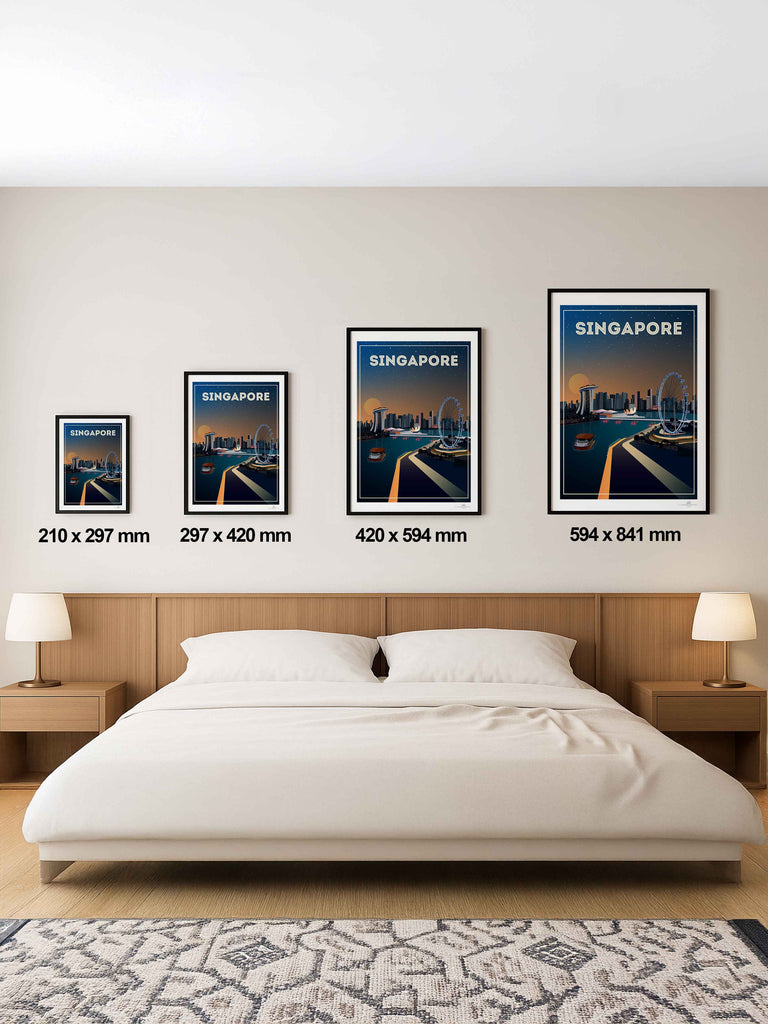 Singapore Travel Poster Print Asia Retro Singapore