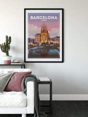 Barcelona Spain Travel Poster Print
