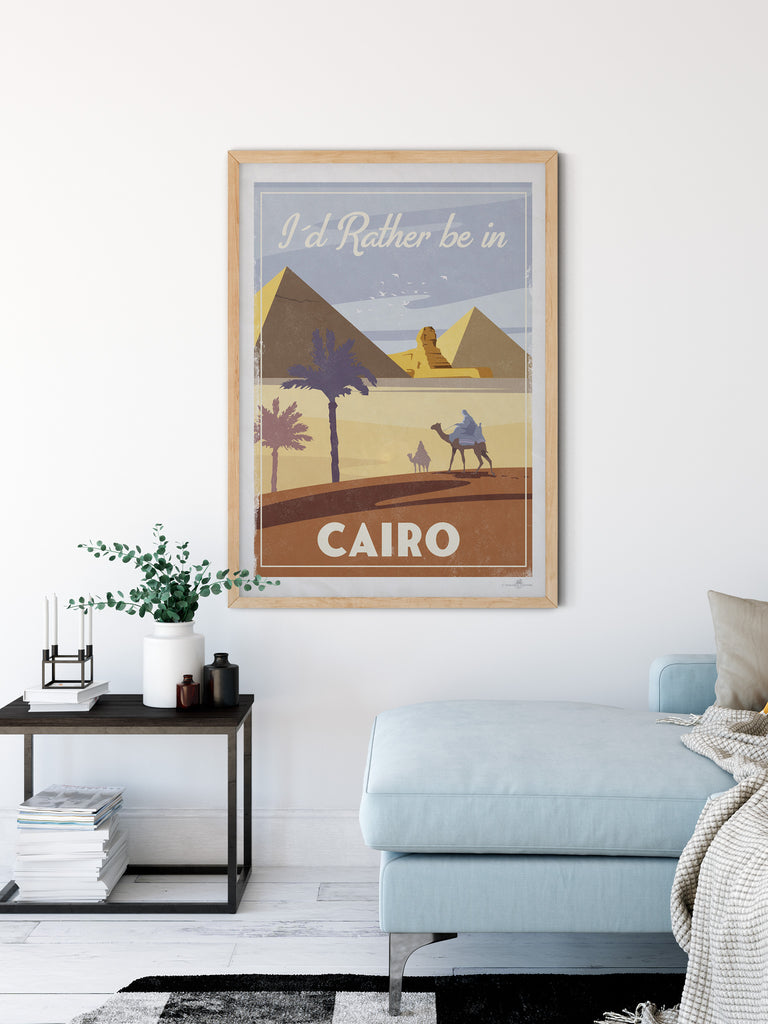 Cairo "I'd Rather Be In" Poster Print Cairo Egypt I'd Rather be in