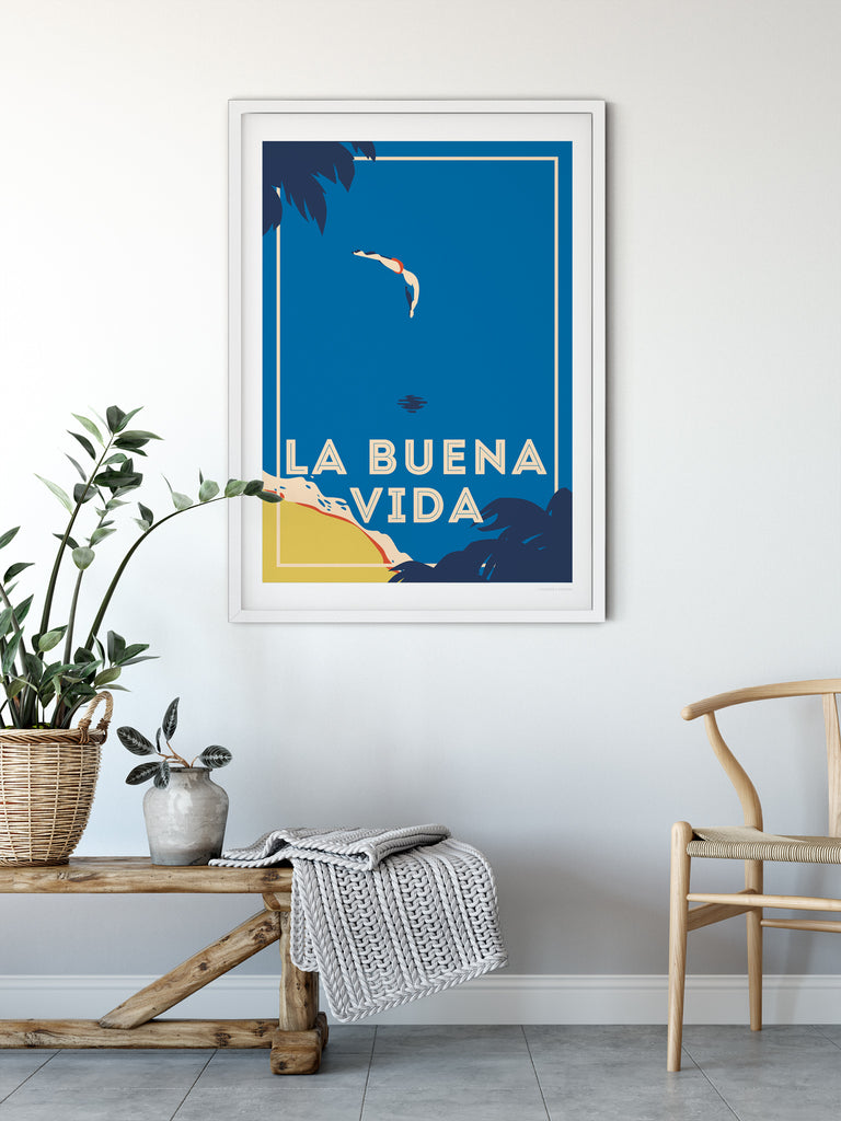 La Buena Vida Retro poster print - Paradise Posters