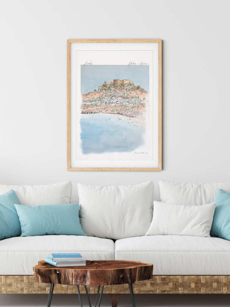 Lindos Rhodes Greece poster print - Paradise Posters